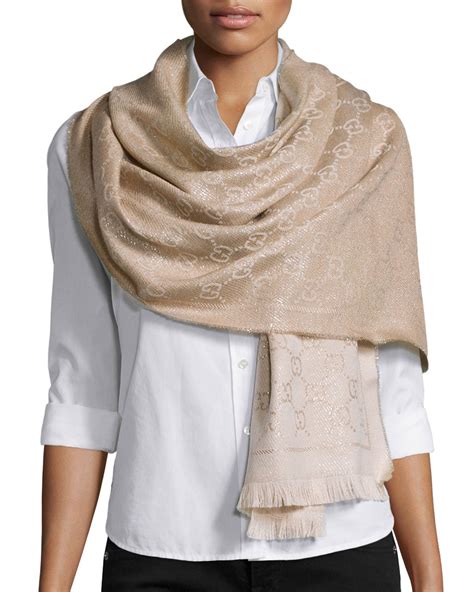 white and gold gucci scarf|Gucci neckerchief.